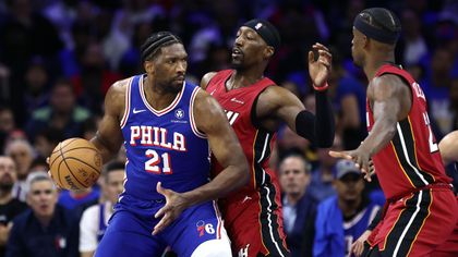 Embiid inspires 76ers fightback against Heat to reach NBA playoffs