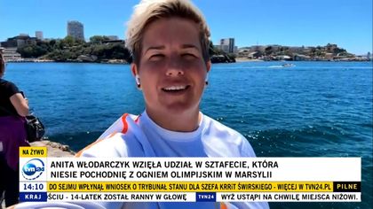Anita Włodarczyk po sztafecie olimpijskiej w Marsylii. "Emocje jak na ceremonii medalowej" (tvn24)