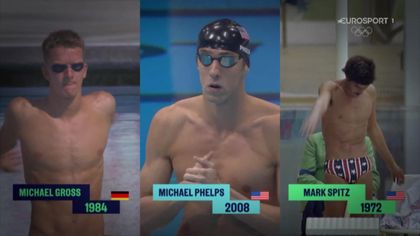 Cursa legendelor : 100m fluture între Mark Spitz, Michael Gross și Michael Phelps