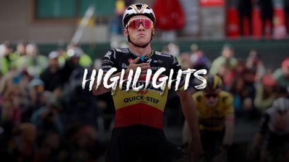 Highlights: Evenepoel powers to Stage 3 win, then crashes in finish area