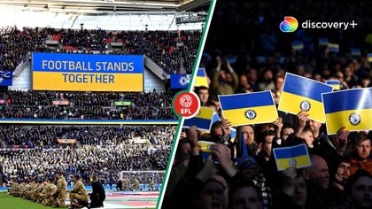 ”Football stands together” – Et samlet Wembley viser rørende støtte til Ukraine
