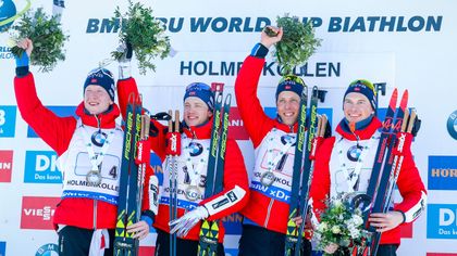 Norway men enjoy Biathlon World Cup relay victory on home soil