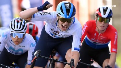 Mischa Bredewold tager sejren på 1. etape af kvindernes Baskerlandet Rundt – se afslutningen her