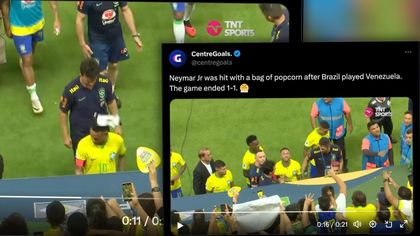 Neymar "poczęstowany" popcornem. Skandal w Ameryce Południowej