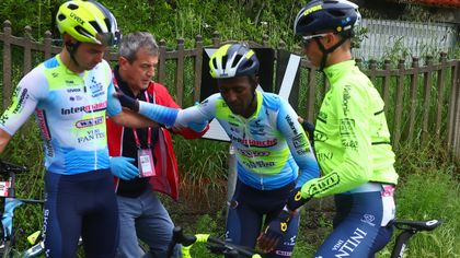 'Done' - Girmay crashes twice inside 6km as Giro bid ends