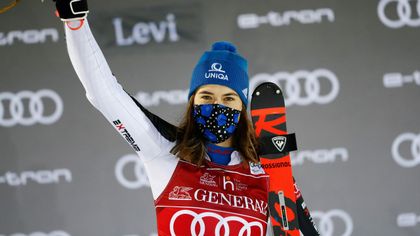 Vlhova secures World Cup slalom double as Shiffrin comes fifth