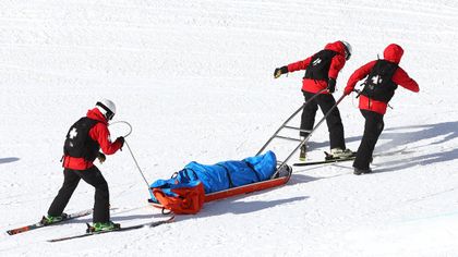 Yoshika taken away in ambulance after slopestyle training crash