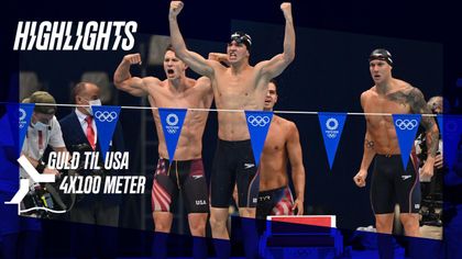 Highlights: Dressel vandt sin femte OL-guldmedalje i USA-triumf ved mændenes 4x100-meter