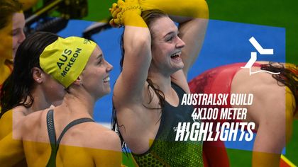 Highlights: Australien svømmede guldmedaljen hjem for snuden af USA i kvindernes 4x100-finale