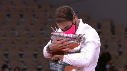 Emotional Nadal receives trophy after 13th French Open crown