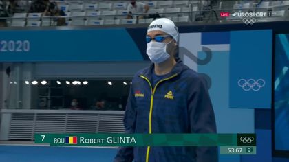 Robert Glință az olimpiai 100 méteres döntőben