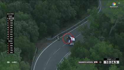 Her går det galt for WRC-føreren – hjulet i full fyr