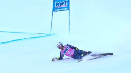 Esquí, Descenso: De Aliprandini acaba entre lágrimas cuando luchaba por el triunfo en Adelboden