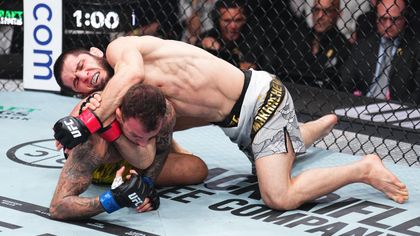 AND STILL! Makhachev submits Moicano in round one to retain title
