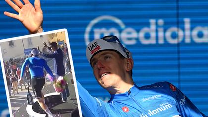 Pogacar left red-faced after flower-throw blooper on Giro podium