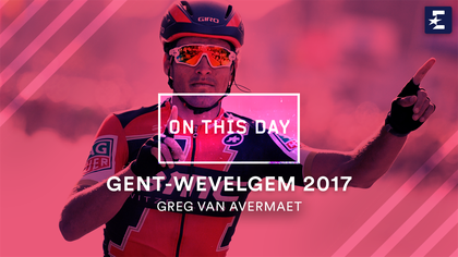 Vandaag in 2017 | Van Avermaet klopt Keukeleire in Gent-Wevelgem