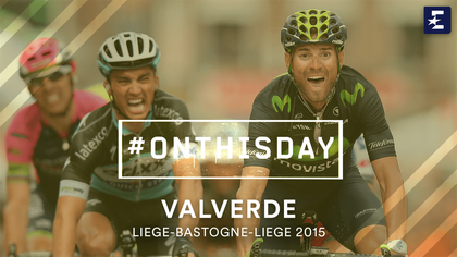 #OnThisDay Valverde beats out Alaphilippe in a sprint to win Liege-Bastogne-Liege