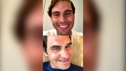 Nadal and Federer chatting on Instagram Live : Nadal and Federer chatting on Instagram Live