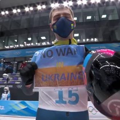 Nem bünteti meg a NOB a „Ne legyen háború Ukrajnában!” feliratot felmutató szkeletonost