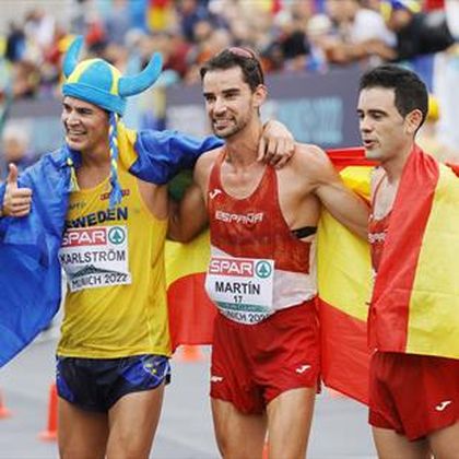 Álvaro Martín y Diego García, doblete de oro y bronce en 20 km marcha