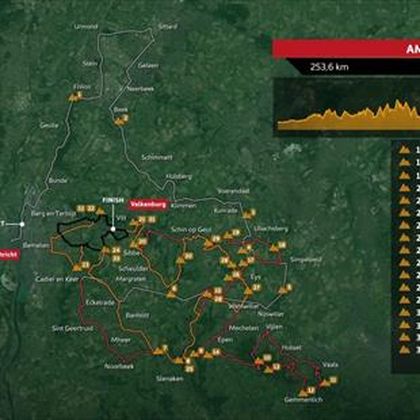 Amstel Gold Race | Dit is het parcours van de mannen - 253,6 km met 33 beklimmingen