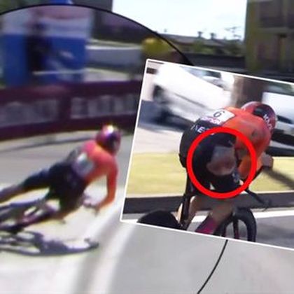 'Really hard to see that' - Reaction as Ineos rider suffers 'tough' crash at Giro