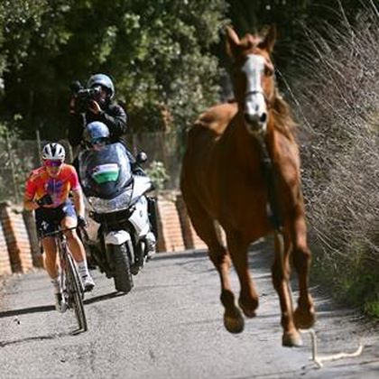 Høydepunkter: Løpsk hest (!) og duell mellom lagvenninner i kvinnenes Strade Bianche