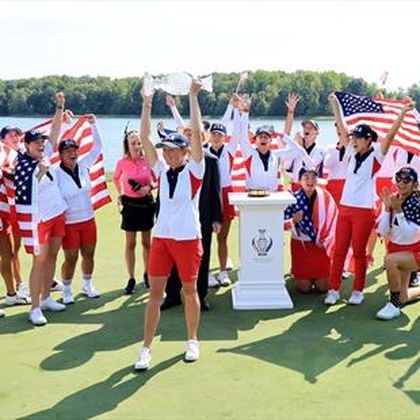 USA survive European comeback to lift Solheim Cup for first time since 2017