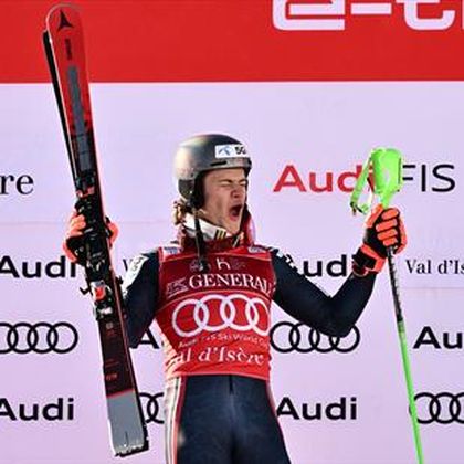 Braathen takes slalom win in Val d'Isere as Kristoffersen stumbles