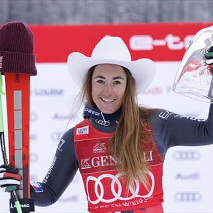 Goggia wins downhill World Cup event at Lake Louise, fractions ahead of Suter