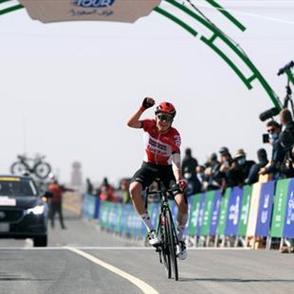 Van Gils claims stage win and takes overall Saudi Tour lead