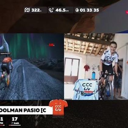 Moolman-Pasio completes hat-trick of Zwift Tour for All stage wins