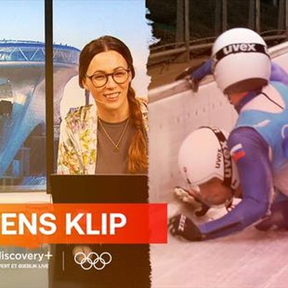 Dagens klip: Det er svært at komme op igen, for to Vinter-OL atleter der bundet fast til hinanden