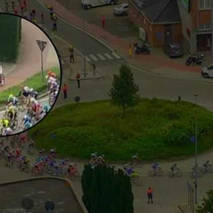 Clásica de Bruselas 2019: El inexplicable error de Van der Poel en la rotonda a lo ciclocross
