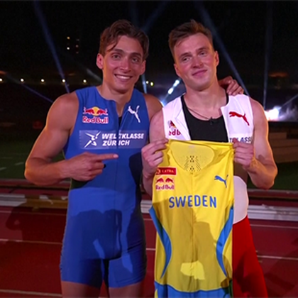 'Fired up' Duplantis stuns hurdler Warholm in special one-off 100m sprint race