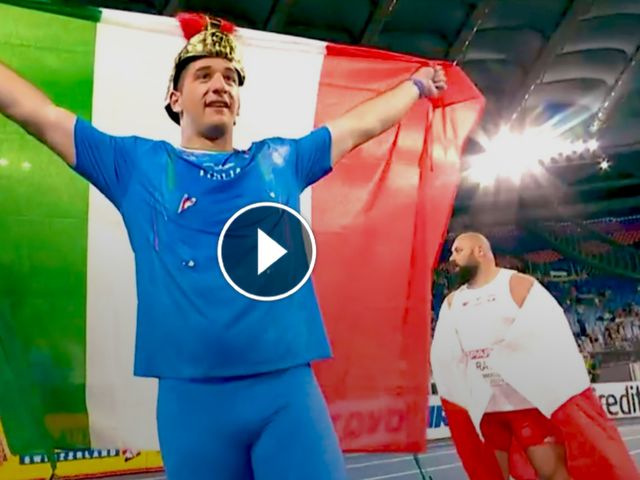 VIDEO - Leonardo Fabbri, campione d'Europa del getto del peso a Roma