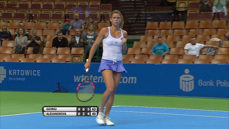WTA Katowice: Camila Giorgi - Ekaterina Alexandrova: 2-1 (Özet)