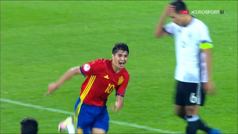 El golazo de Brahim Díaz que metió a España en la final del Europeo Sub'17
