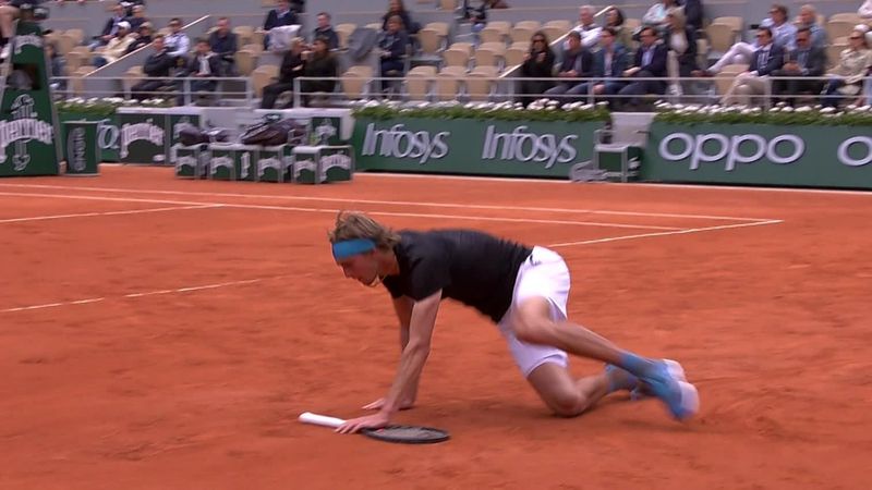 Roland-Garros 2019: Se cae, pierde la raqueta, se rehace y gana el punto, ¡crack total Zverev!