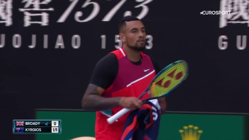 Crowd go wild as Kyrgios wins opening point against Broady
