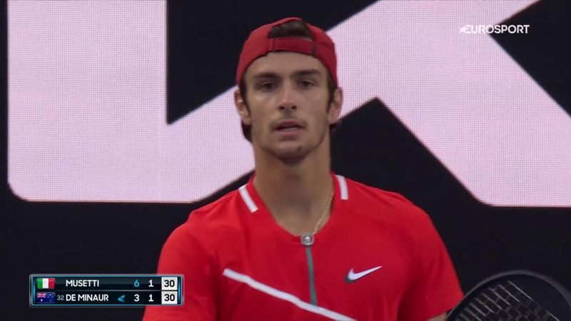 Musetti takes opening set against De Minaur in Melbourne