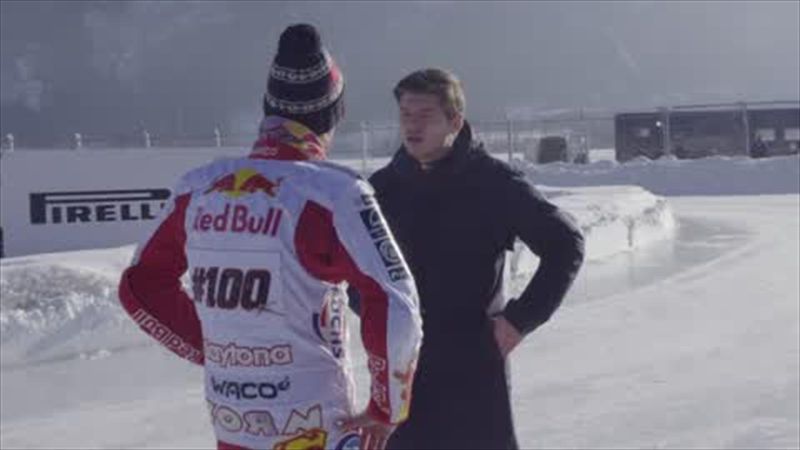F1 world champion Max Verstappen takes on ice speedway legend Franky Zorn