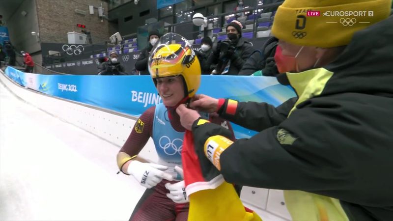 Watch jubilant Geisenberger celebrate stunning luge gold for Germany