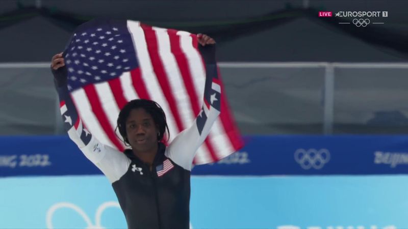 'She strikes gold' - USA's Jackson celebrates stunning speed skating triumph
