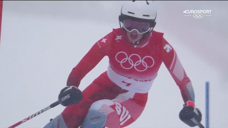 ‘A mile in ski racing’ – Gisin defends combined gold with ‘sensational’ slalom ski