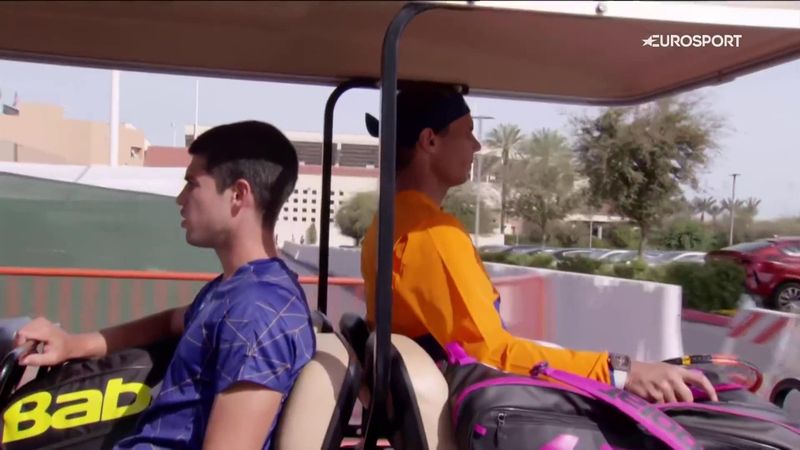 Lo nunca visto: Nadal y Alcaraz llegan juntos a la semifinal en un carrito de golf