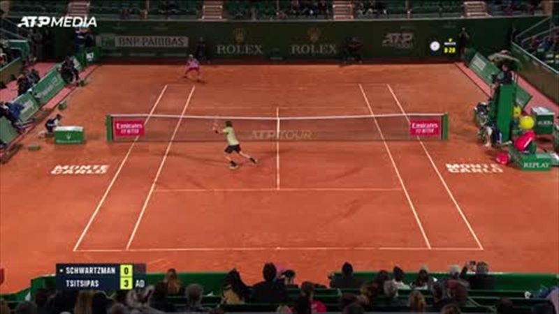 Tsitsipas battles his way to victory over Schwartzman at the Monte Carlo Masters