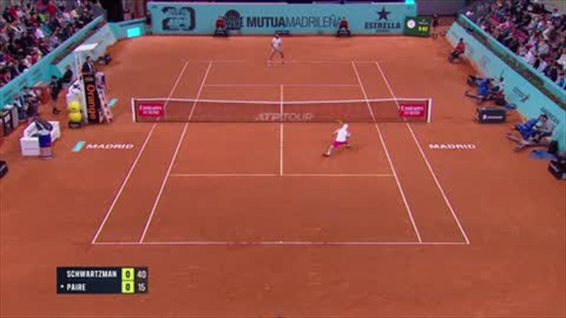 Schwartzman beats Paire at Madrid Open, his 16th clay court win of 2022