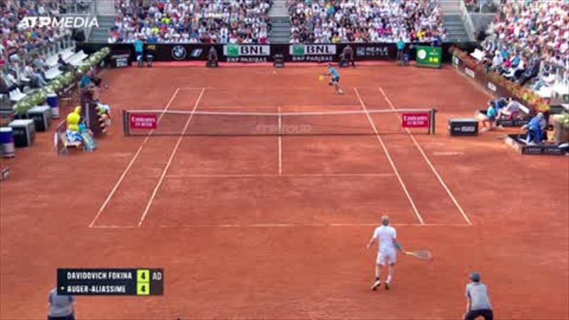 Highlights: Auger-Aliassime pushed all the way by Davidovich Fokina in Rome