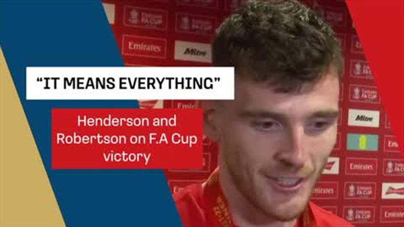 Reaction from Henderson and Robetson foillowing FA Cup victory